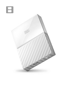 Western Digital My Passport 1TB Portable External Hard Drive - White