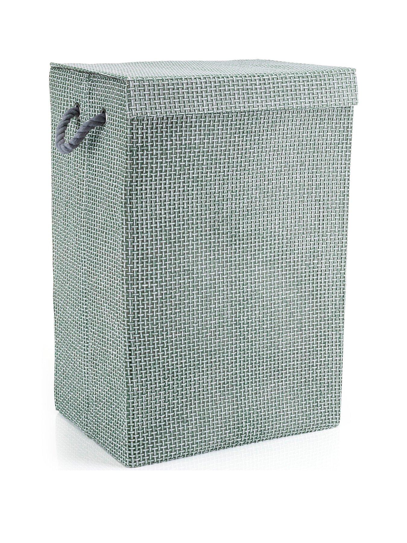 Minky Laundry Hamper/Basket Grey Check In Canvas | very.co.uk