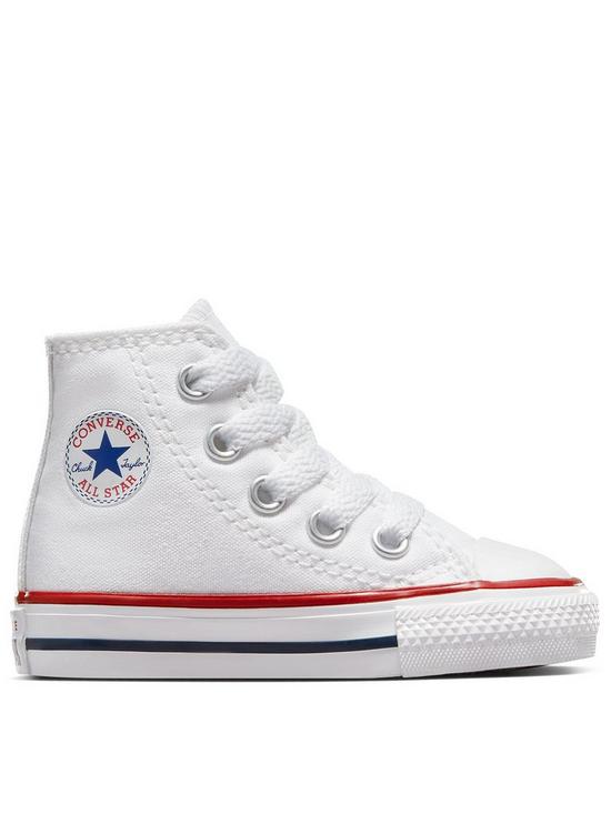 front image of converse-chuck-taylor-all-star-ox-infant-unisex-trainers--white