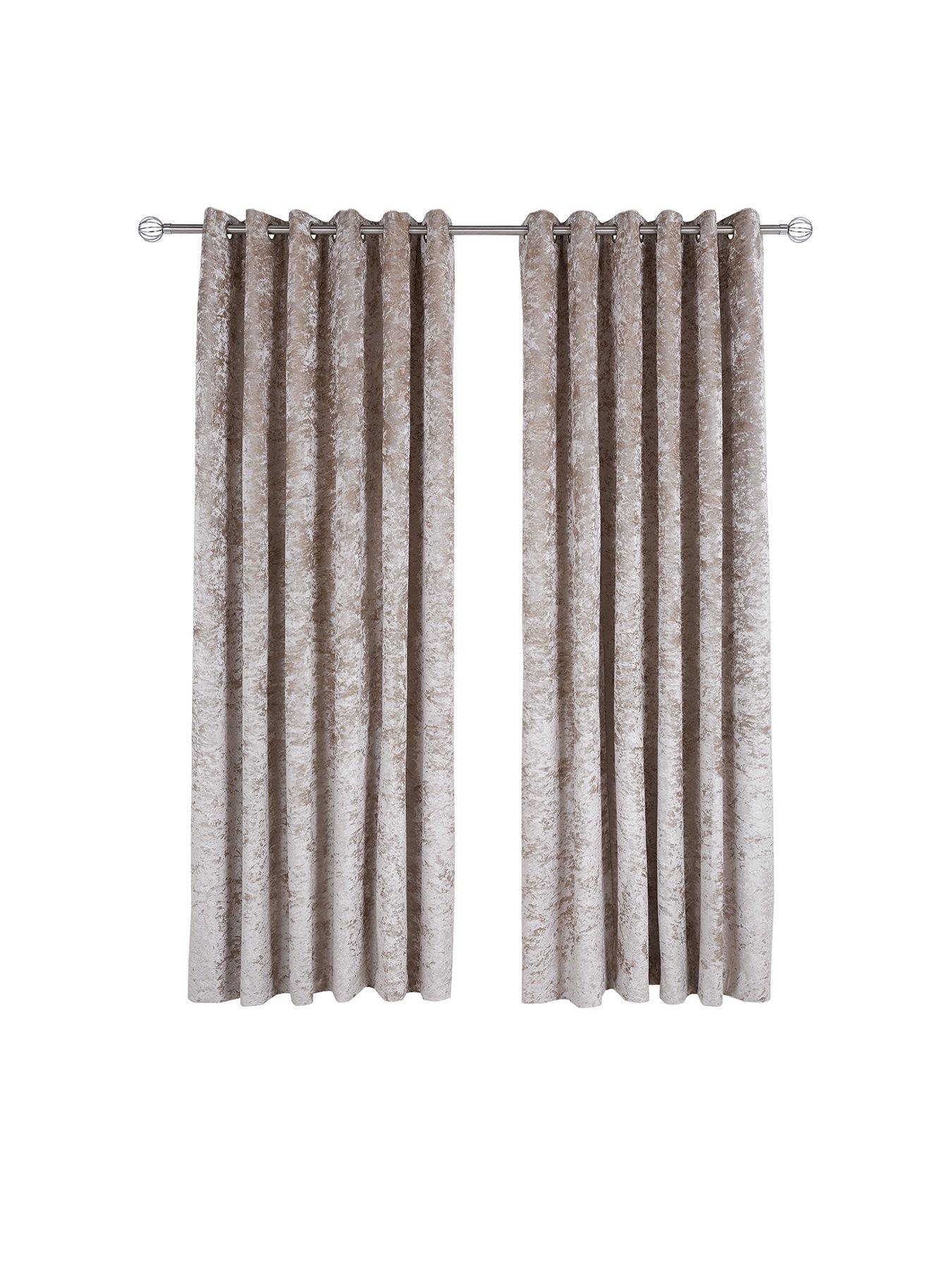 Made To Measure Luxury Crushed Velvet Eyelet Curtains Ivory