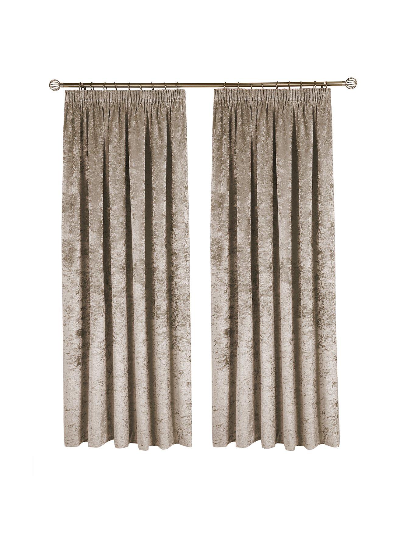 Made To Measure Luxury Crushed Velvet Pleated Curtains Champagne