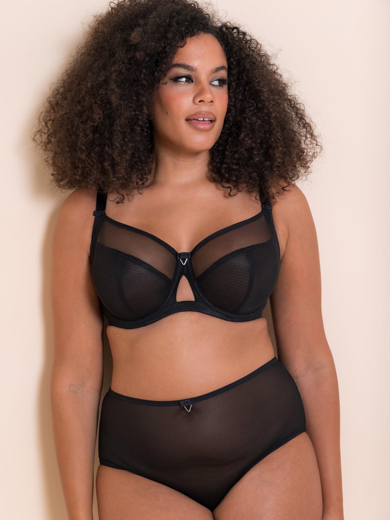 Image 1 of 6 of Curvy Kate Victory Side Support Balcony Bra - Black