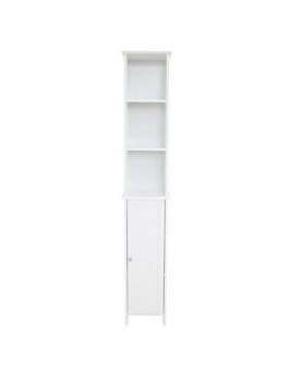 Product photograph of Lloyd Pascal Portland Tall Bathroom Storage Unit - White from very.co.uk