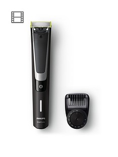 Philips OneBlade Pro Hybrid Trimmer and Shaver with 12-Length Comb (UK 2-Pin Bathroom Plug)- QP6510/30