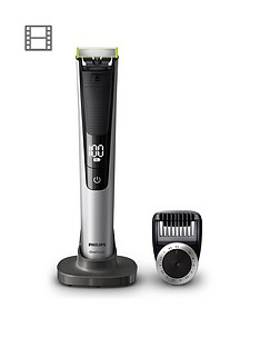 Philips OneBlade Pro Hybrid Trimmer and Shaver with 14-Length Comb (UK 2-Pin Bathroom Plug)- QP6520/30