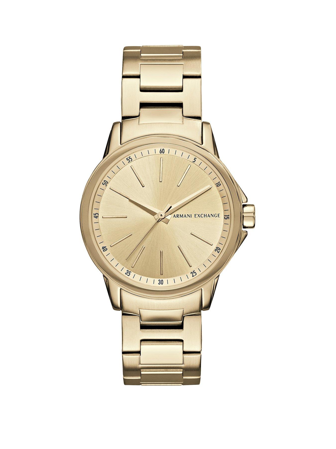 Armani Exchange Gold Tone Dial Stainless Steel Bracelet Ladies Watch Review