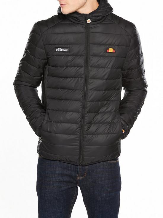 front image of ellesse-lombardy-padded-jacket-black