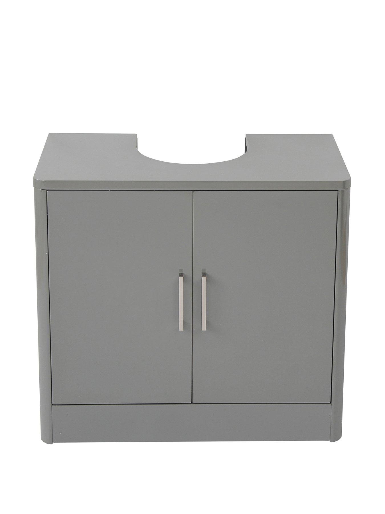 Product photograph of Lloyd Pascal Luna Hi-gloss Undersink Unit - Grey from very.co.uk