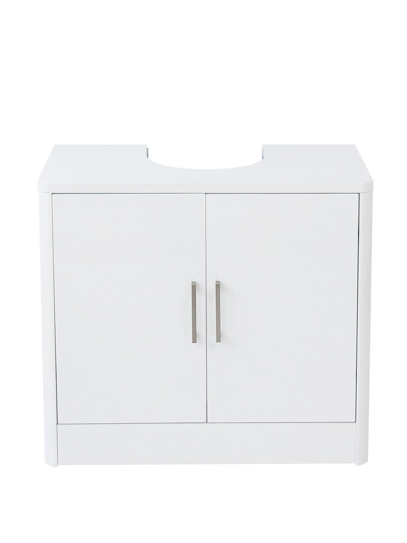 Product photograph of Lloyd Pascal Luna Hi-gloss Undersink Unit - White from very.co.uk