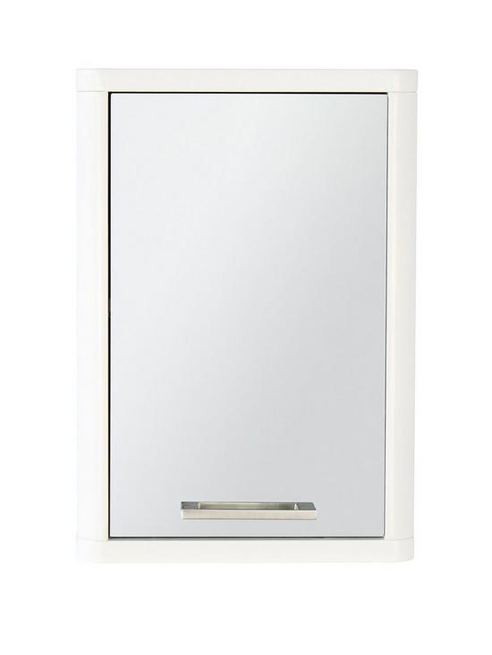 front image of lloyd-pascal-luna-hi-gloss-1-door-mirrored-bathroom-wall-cabinet-white