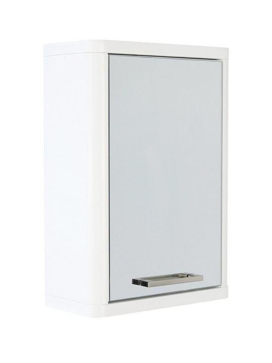 stillFront image of lloyd-pascal-luna-hi-gloss-1-door-mirrored-bathroom-wall-cabinet-white