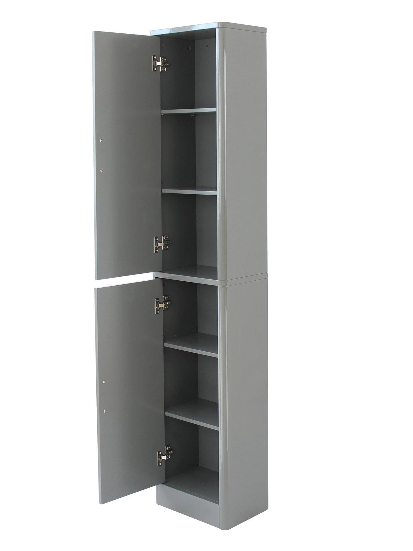 Grey gloss store bathroom tallboy