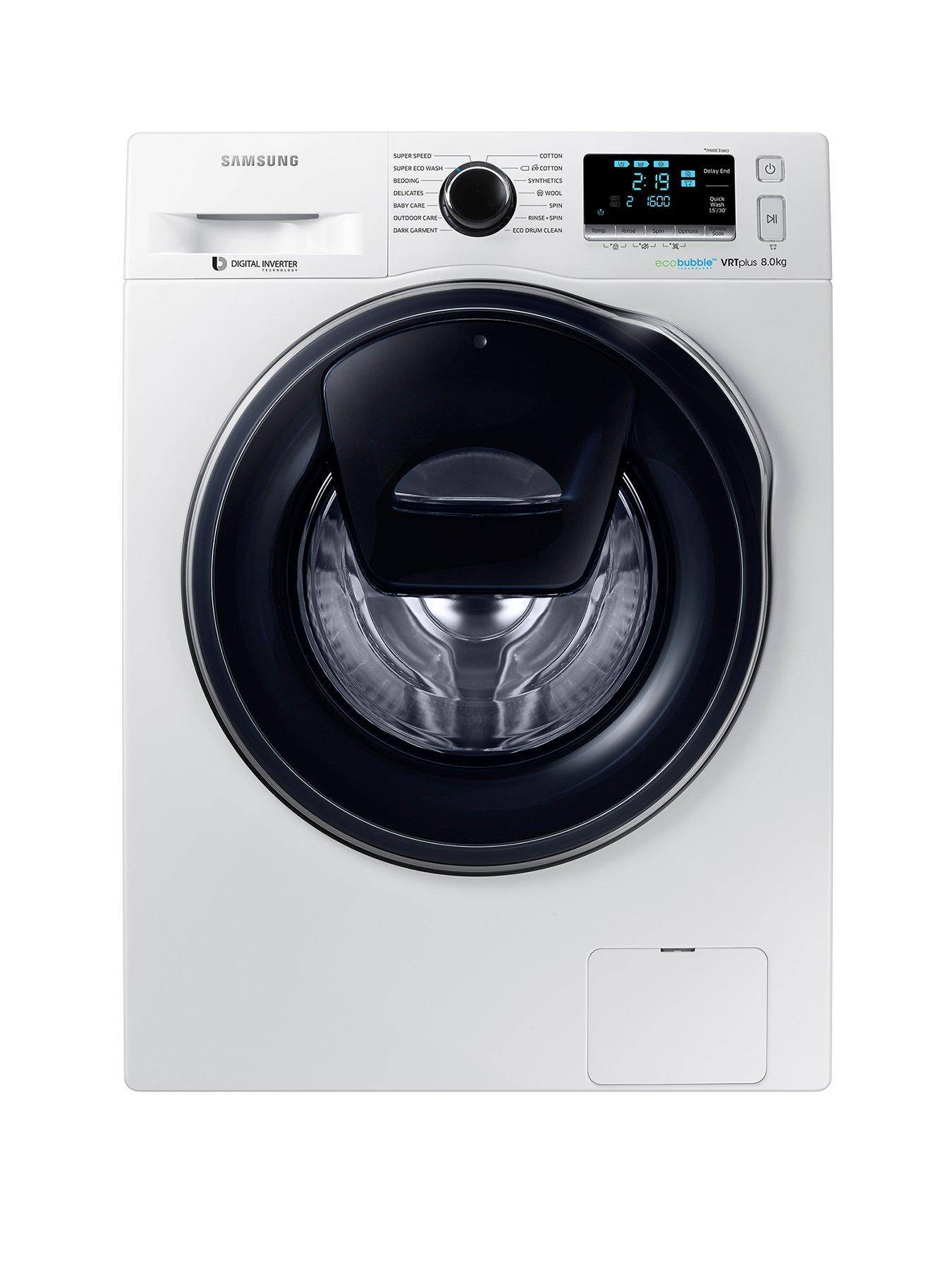 Samsung Ww90K6610Qw/Eu 9Kg Load, 1600 Spin Addwash Washing Machine With Ecobubble&Trade;  Technology And 5 Year Samsung Parts And Labour Warranty – White