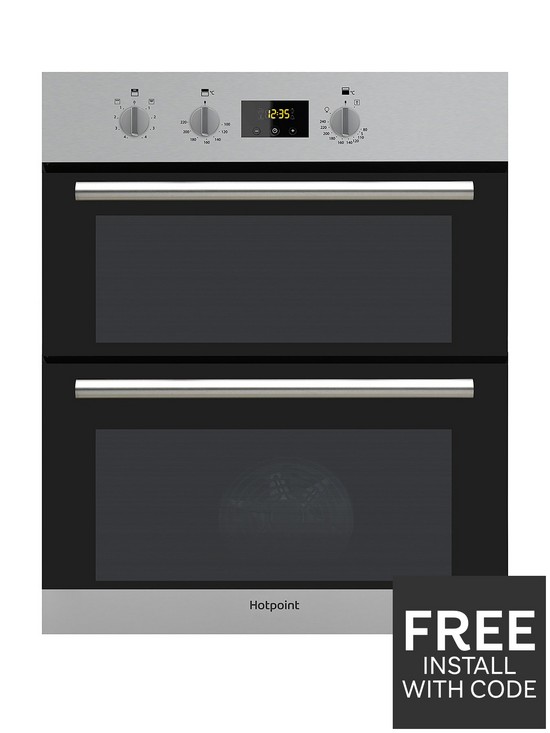 front image of hotpoint-class-2-du2540ix-60cmnbspbuilt-under-double-electric-ovennbsp--stainless-steel