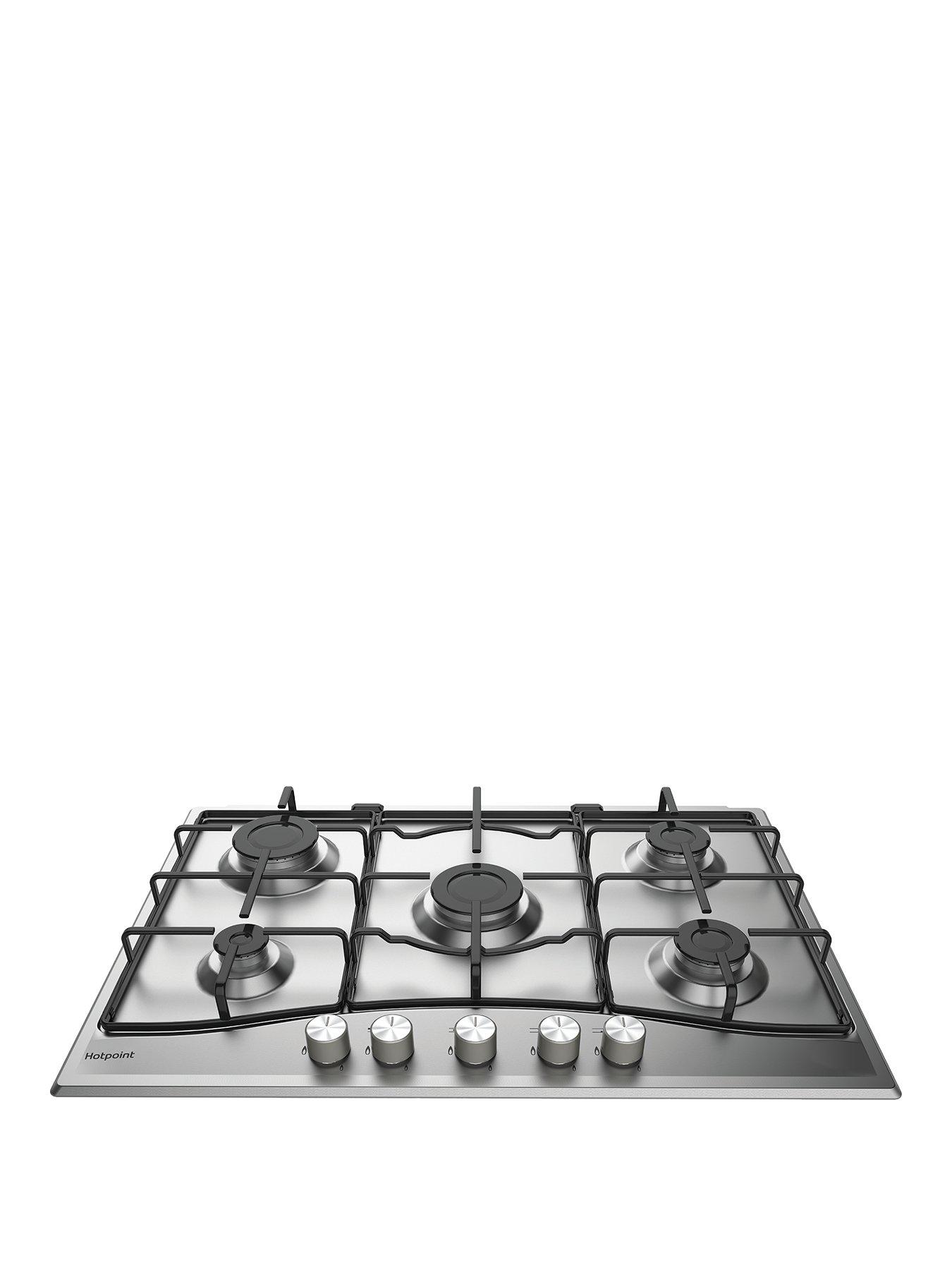 Hotpoint Pcn752Uixh 75Cm Built-In Gas Hob With Fsd And Optional Installation - Stainless Steel - Hob Only