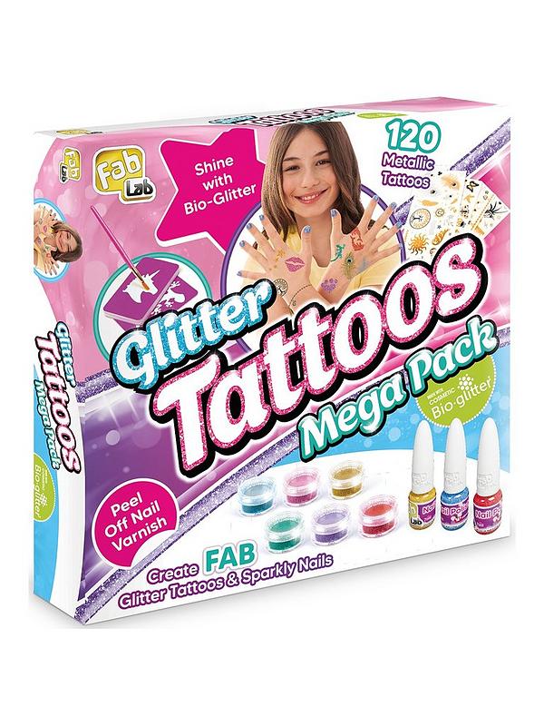 Image 1 of 4 of Fab Lab Glitter Tattoos &amp; Sparkly Nails Mega Pack