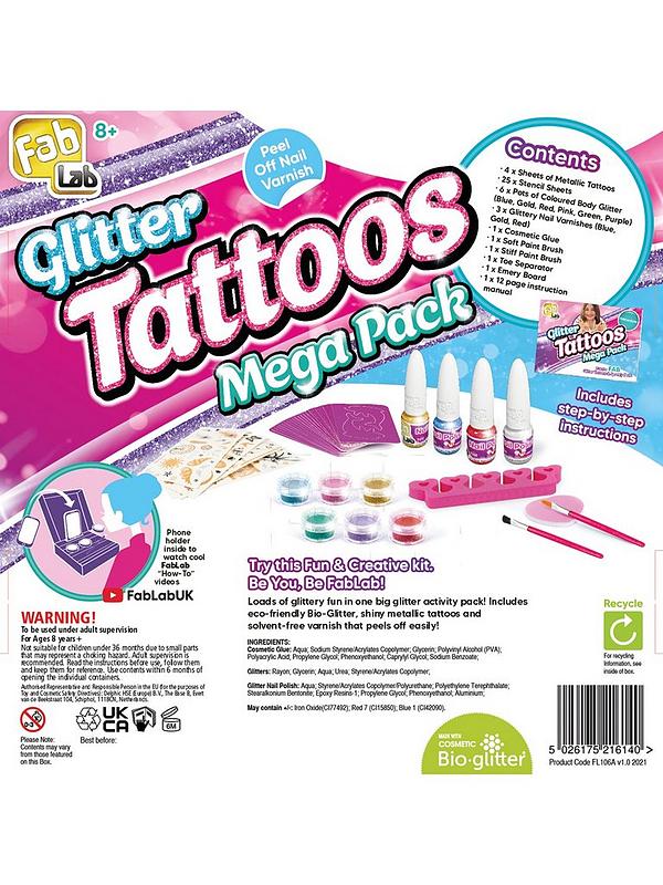 Image 2 of 4 of Fab Lab Glitter Tattoos &amp; Sparkly Nails Mega Pack