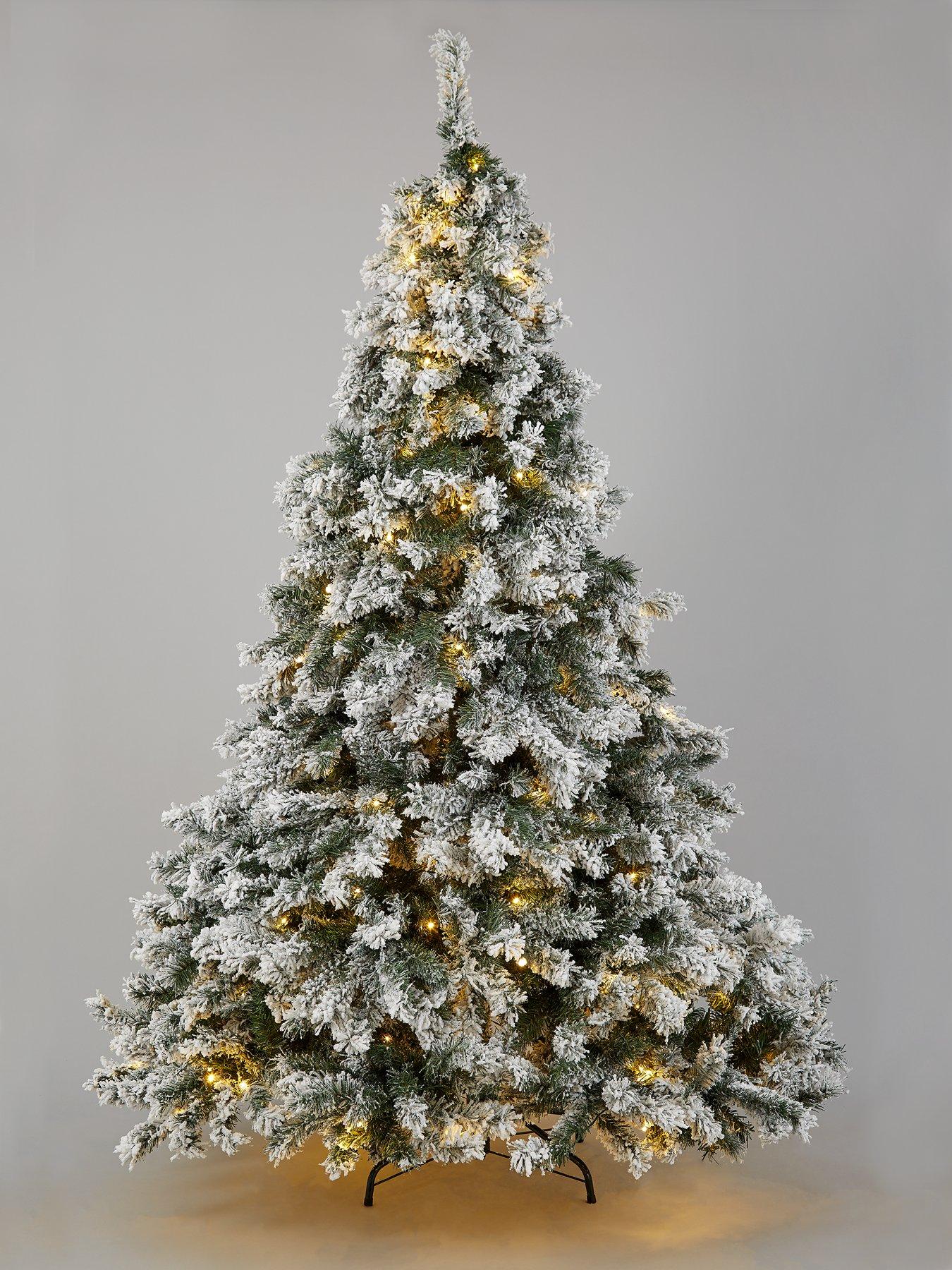 Product photograph of 6ft Flocked Pre-lit Downswept Pine Christmas Tree from very.co.uk