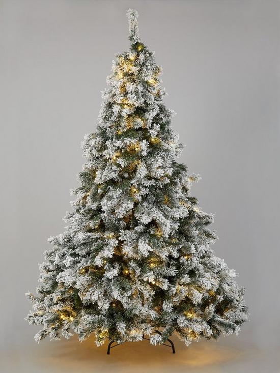 front image of 6ft-flocked-pre-lit-downswept-pine-christmas-tree