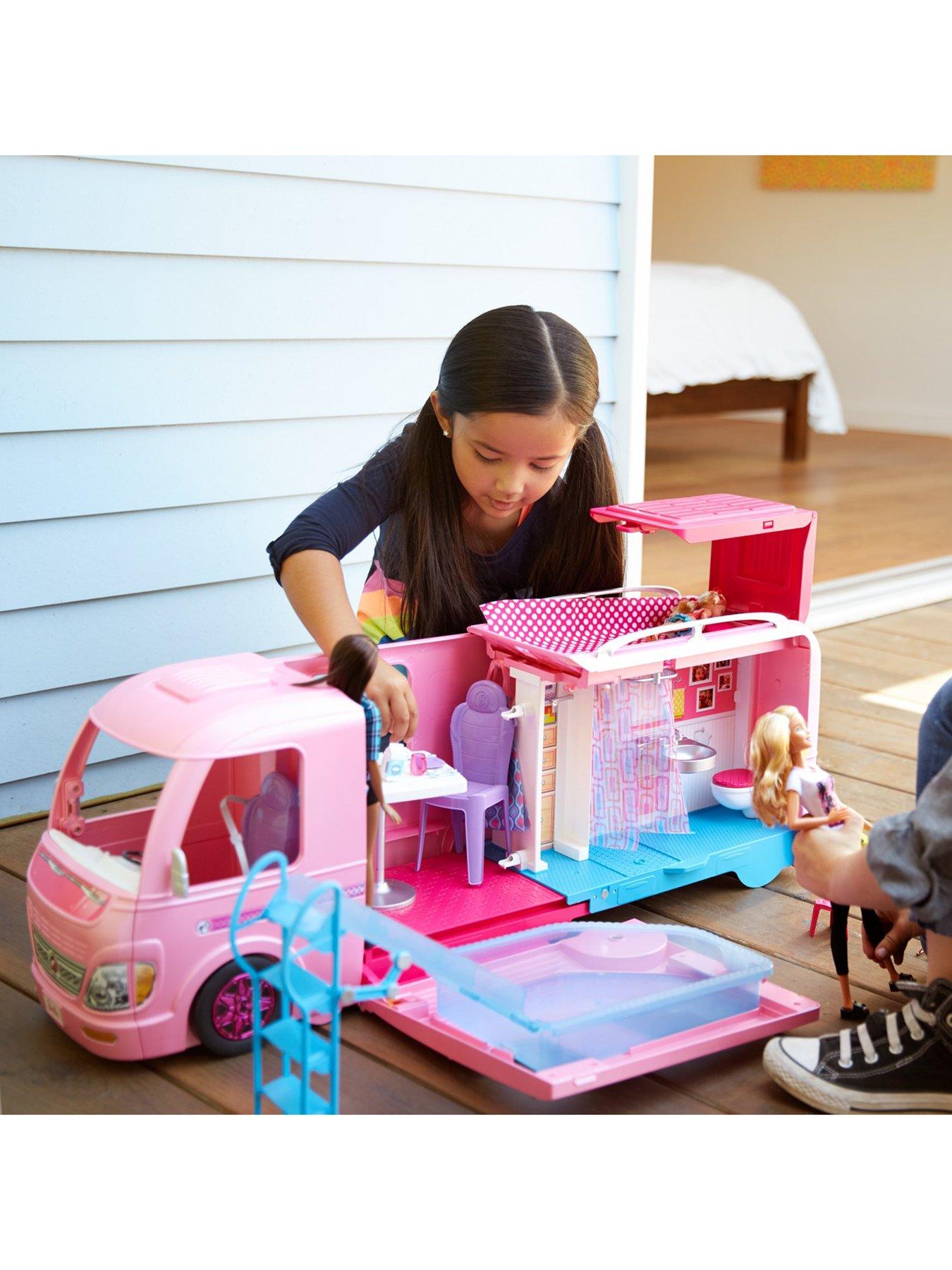 barbie pop up camper van best price