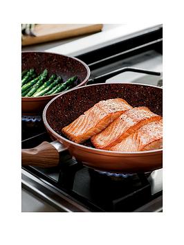 Product photograph of Jml Set Of 3 Copper Stone Non-stick Pans With Free Recipe Book from very.co.uk