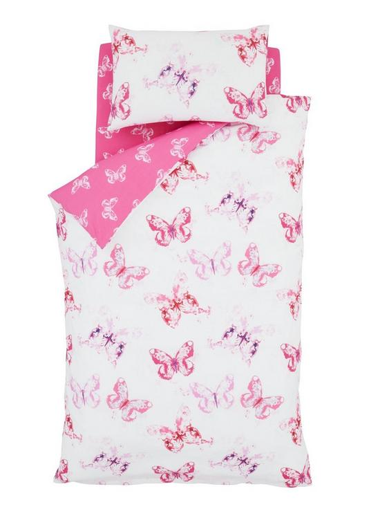 stillFront image of catherine-lansfield-butterfly-duvet-cover-set-white-pink
