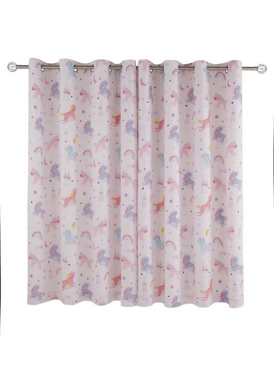 stillFront image of catherine-lansfield-magical-unicorns-eyelet-linednbspcurtains-exclusive-to-us