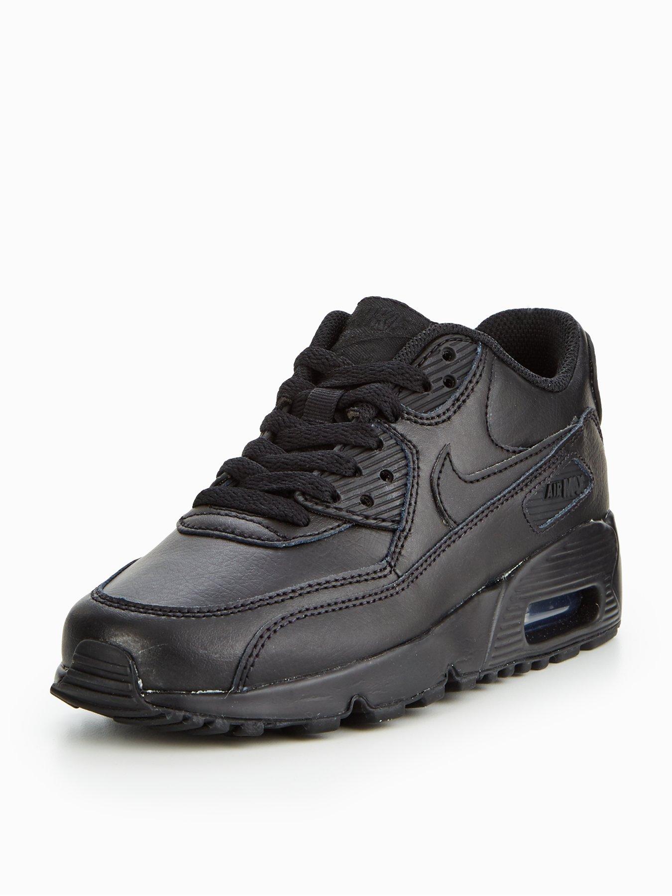 nike air max 90 black leather junior