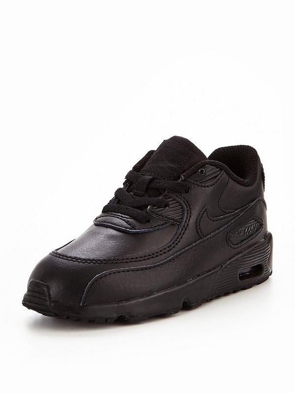 Nike Air Max 90 Leather Infant Trainers Black | very.co.uk Nike Air Max 90 Leather all black ab 93,53