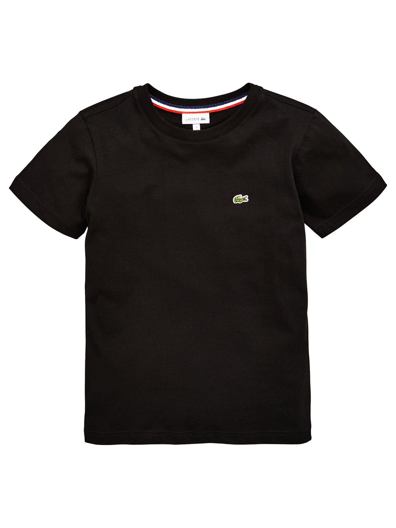 Boys, Lacoste Short Sleeve T-shirt, Black, Size 12 Years