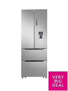 Hisense RF528N4WC1 70cm Wide Total Non Frost French Door Style Fridge Freezer with Water Dispenser - Stainless Steel Look
