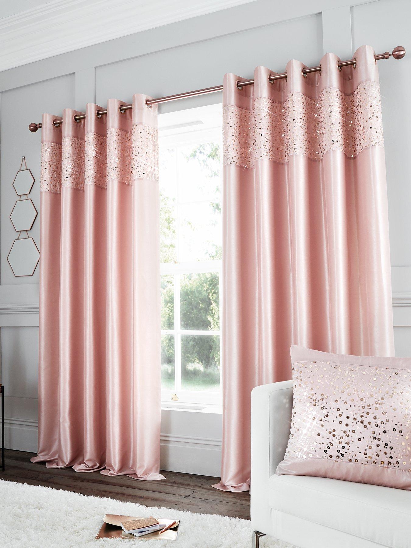 Catherine Lansfield Glitzy Sequin Eyelet Curtain Very Co Uk