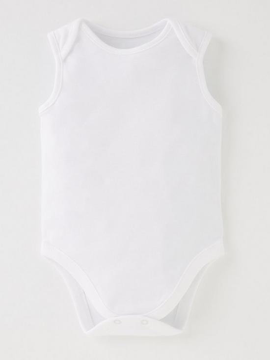 back image of everyday-baby-unisex-5-pack-sleeveless-bodysuits-white