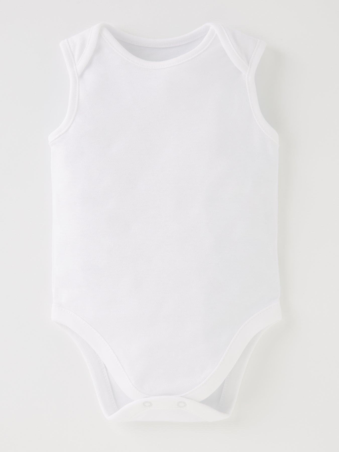 Image 2 of 4 of Everyday Baby Unisex 5 Pack Sleeveless Bodysuits - White