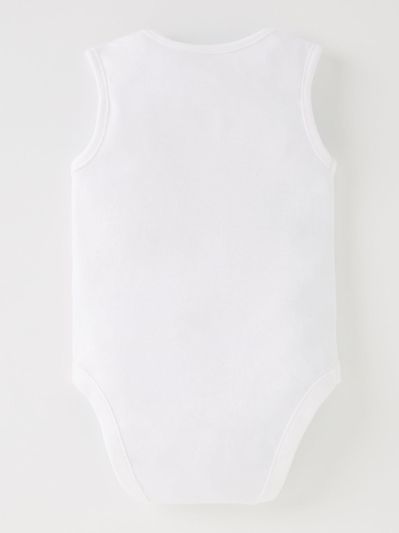 Image 3 of 4 of Everyday Baby Unisex 5 Pack Sleeveless Bodysuits - White