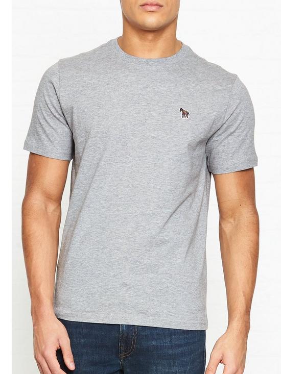 front image of ps-paul-smith-small-zebra-logo-t-shirt-grey