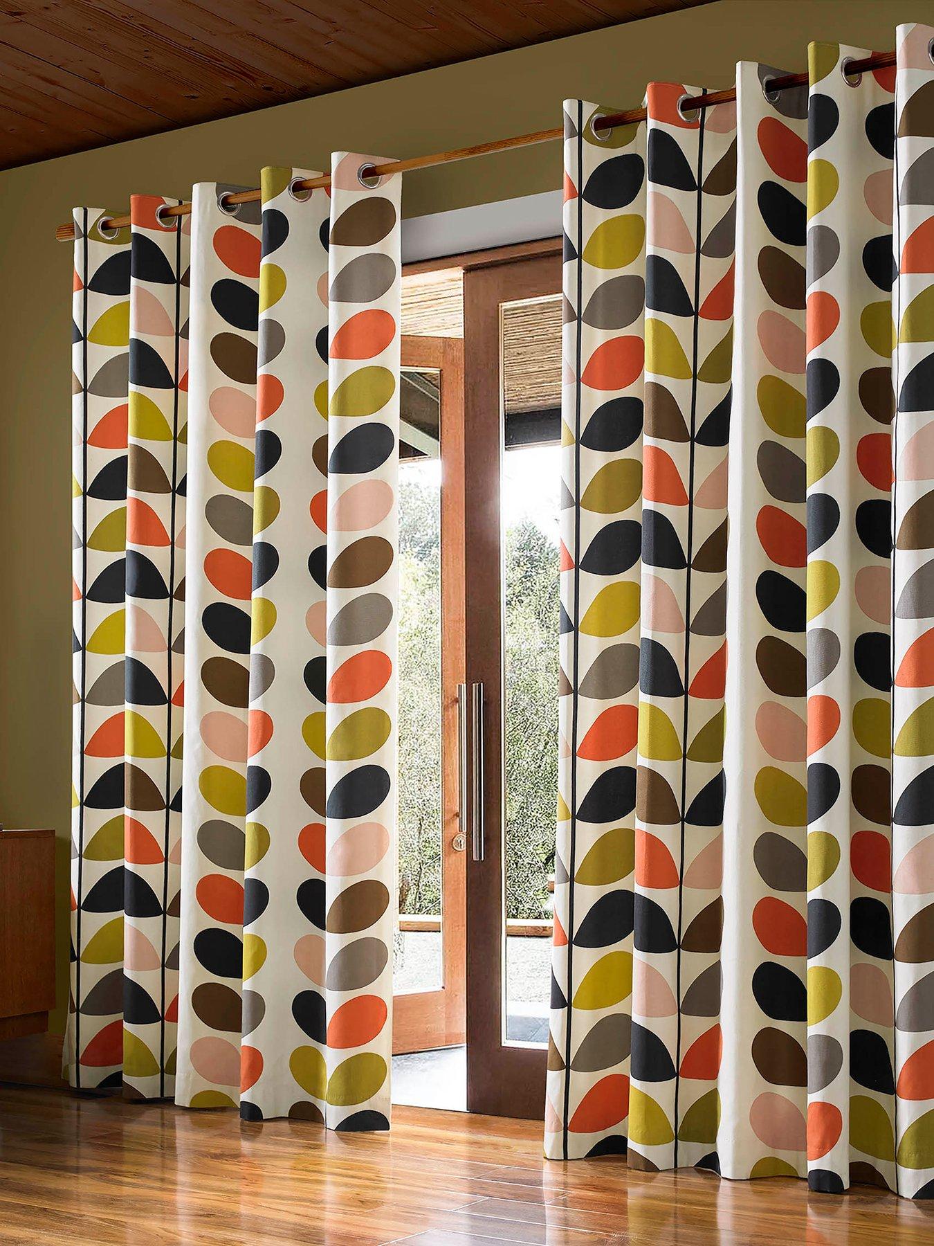 Orla Kiely Linear Stem Lined Eyelet Curtains Very Co Uk