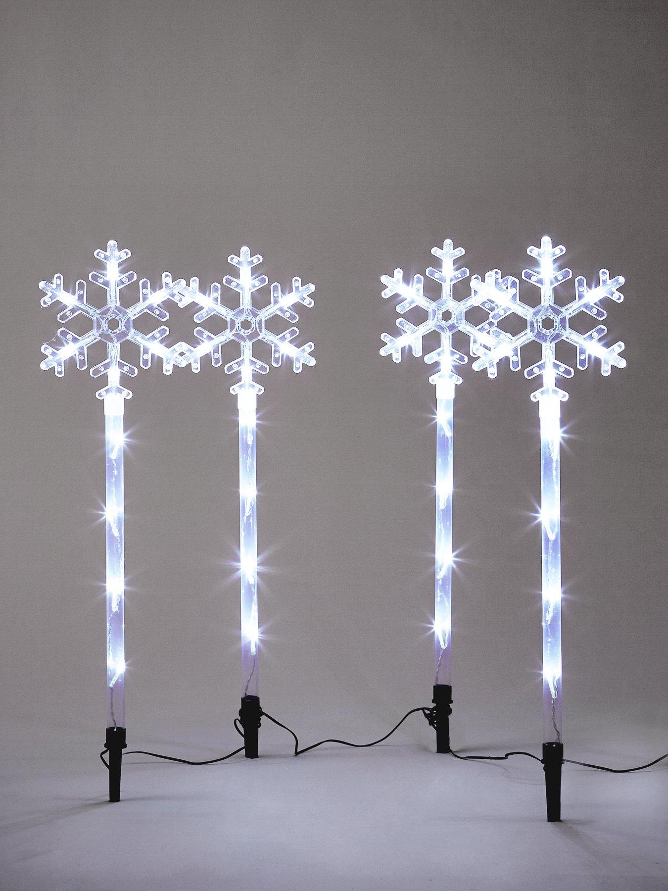 Snowflake Pathfinder Outdoor Christmas Lights (4 Pack) very.co.uk