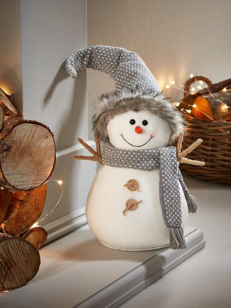 very-home-30cmnbspgrey-plush-snowman-christmas-decoration