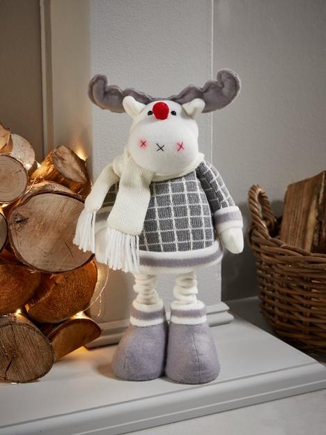 very-home-16-inch-grey-standing-reindeer-christmas-decoration
