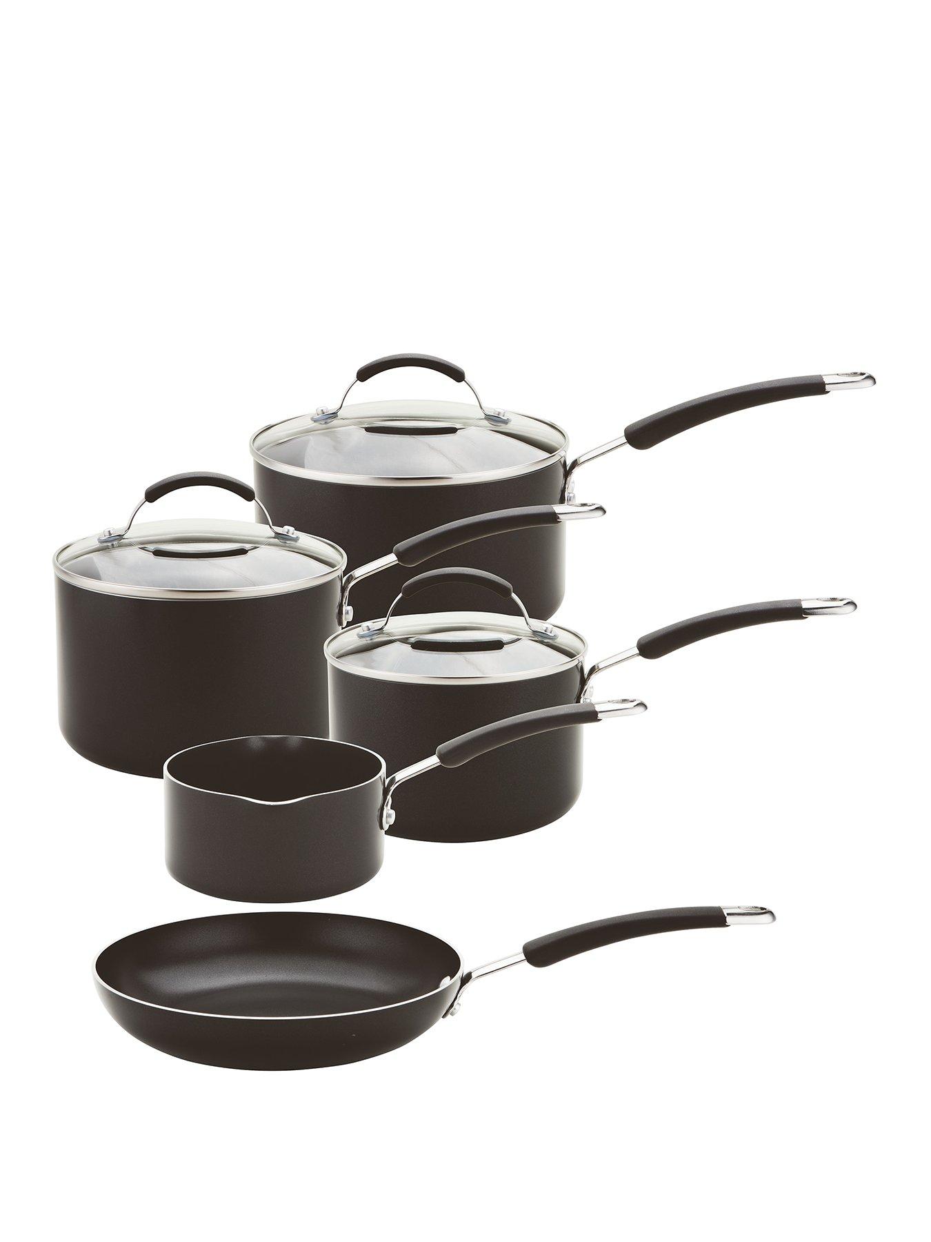 Product photograph of Meyer Induction 5-piece Aluminium Pan Set from very.co.uk