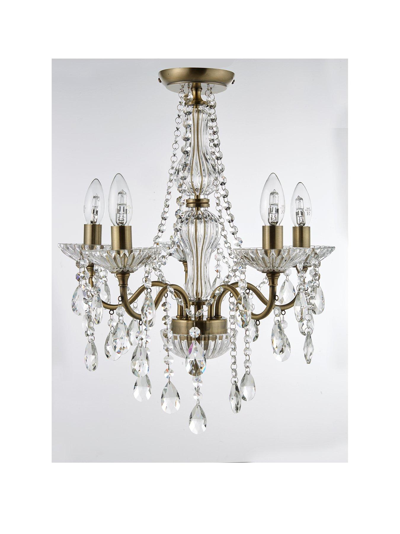 5 light deals glass chandelier