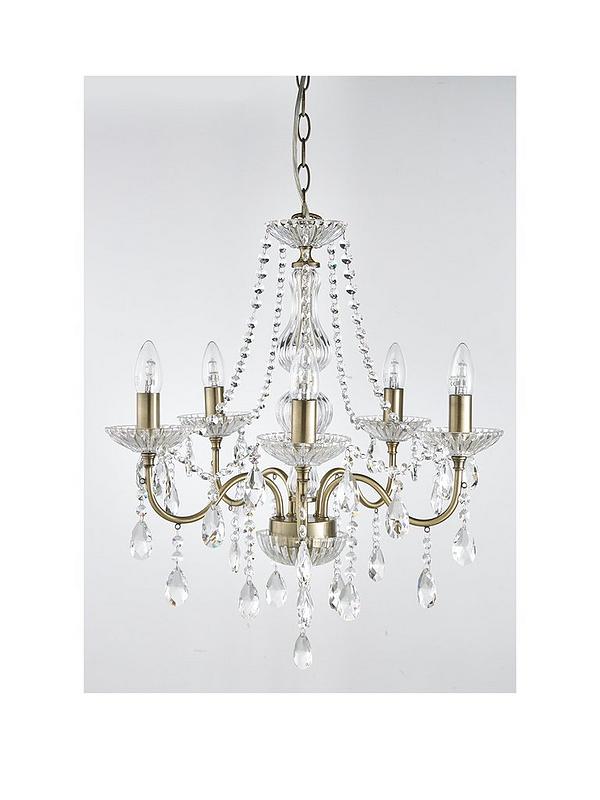 Luxe Collection Alessandra 5 Light, Antique Brass Chandeliers Uk