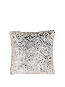 Product photograph of Catherine Lansfield Faux Fur Wolf Cushion from very.co.uk