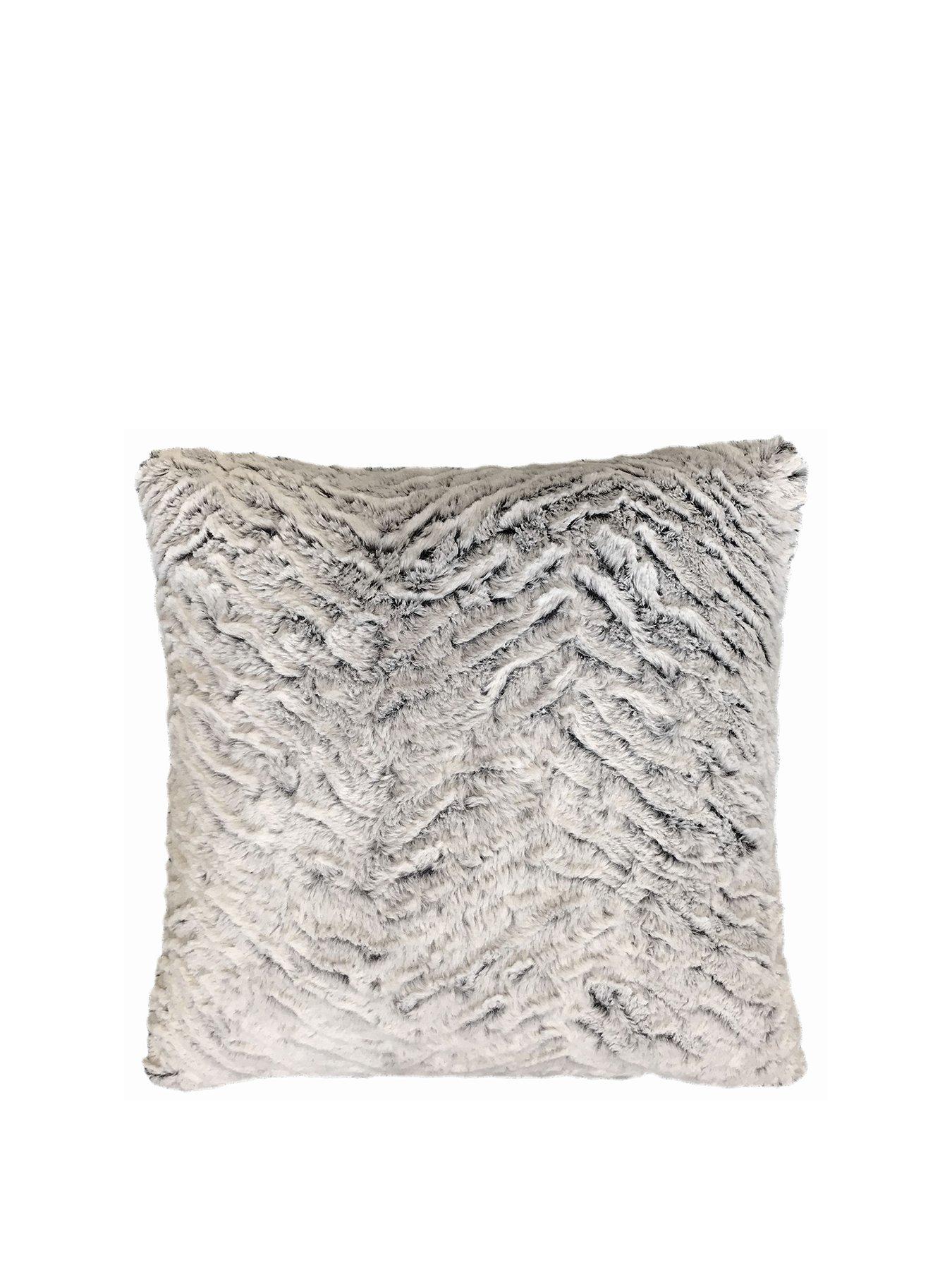 undefined Faux Fur Wolf Cushion