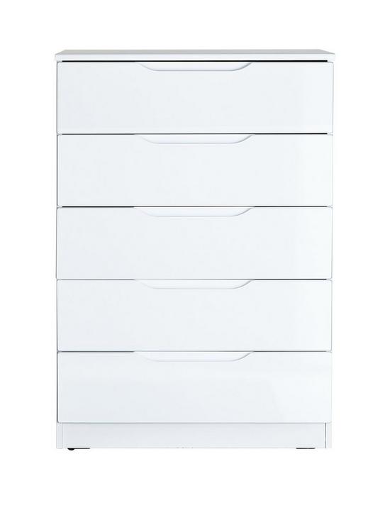 front image of one-call-monaco-ready-assembled-high-gloss-5-drawer-chest