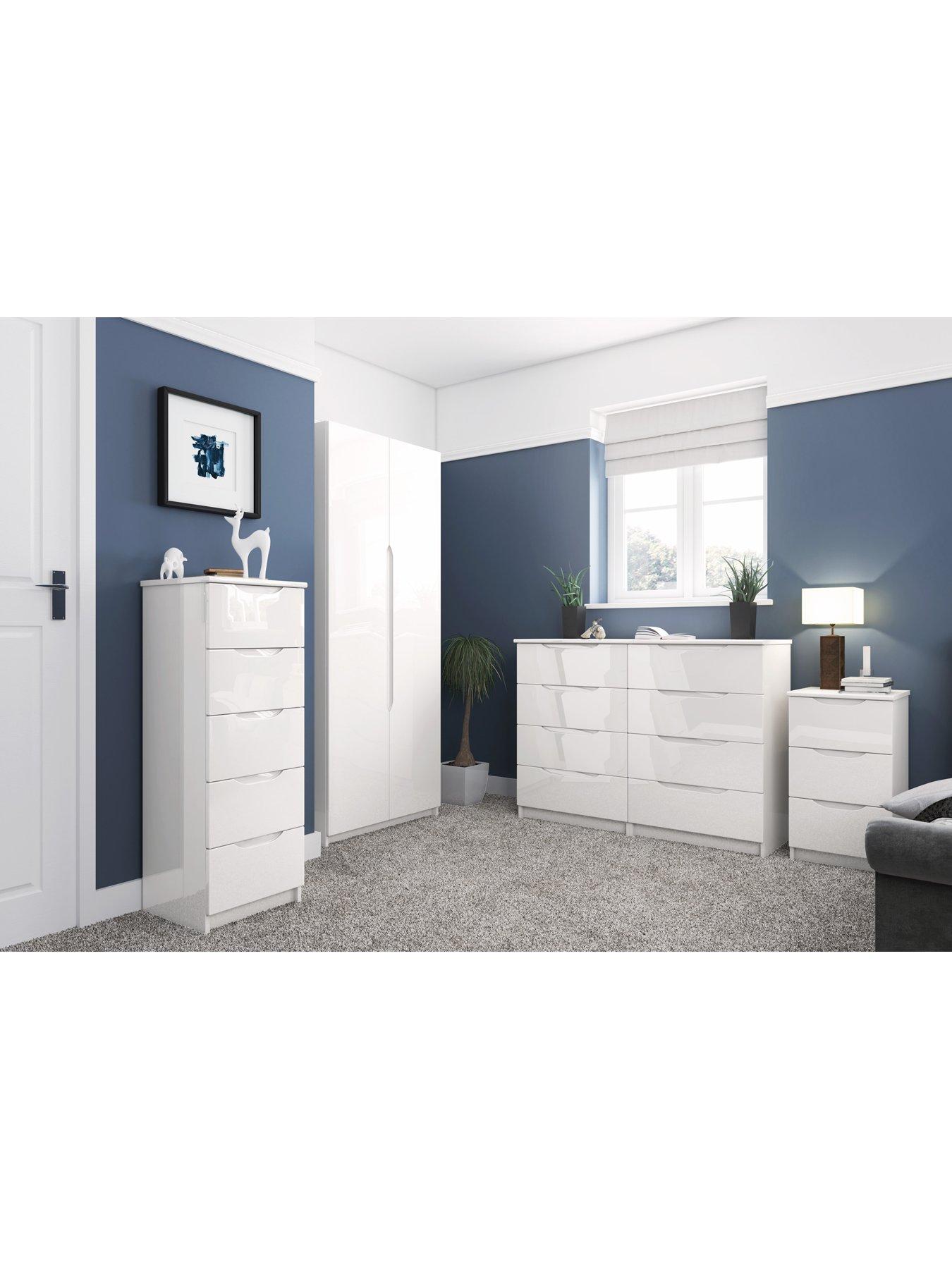 Assembled white gloss chest deals of drawers