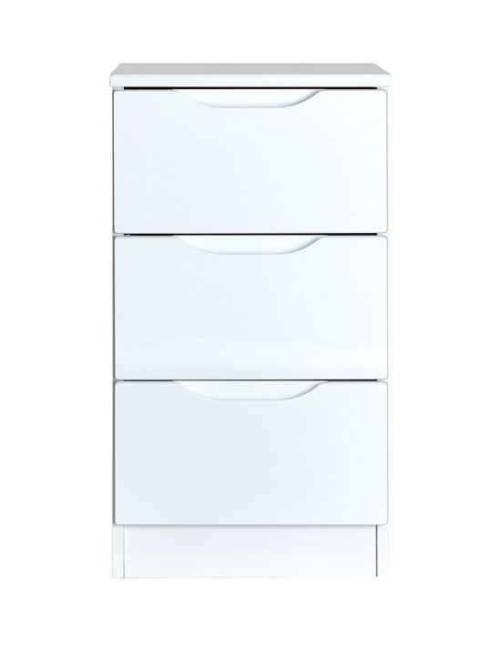 front image of one-call-monaconbspready-assembled-high-gloss-3-drawer-bedside