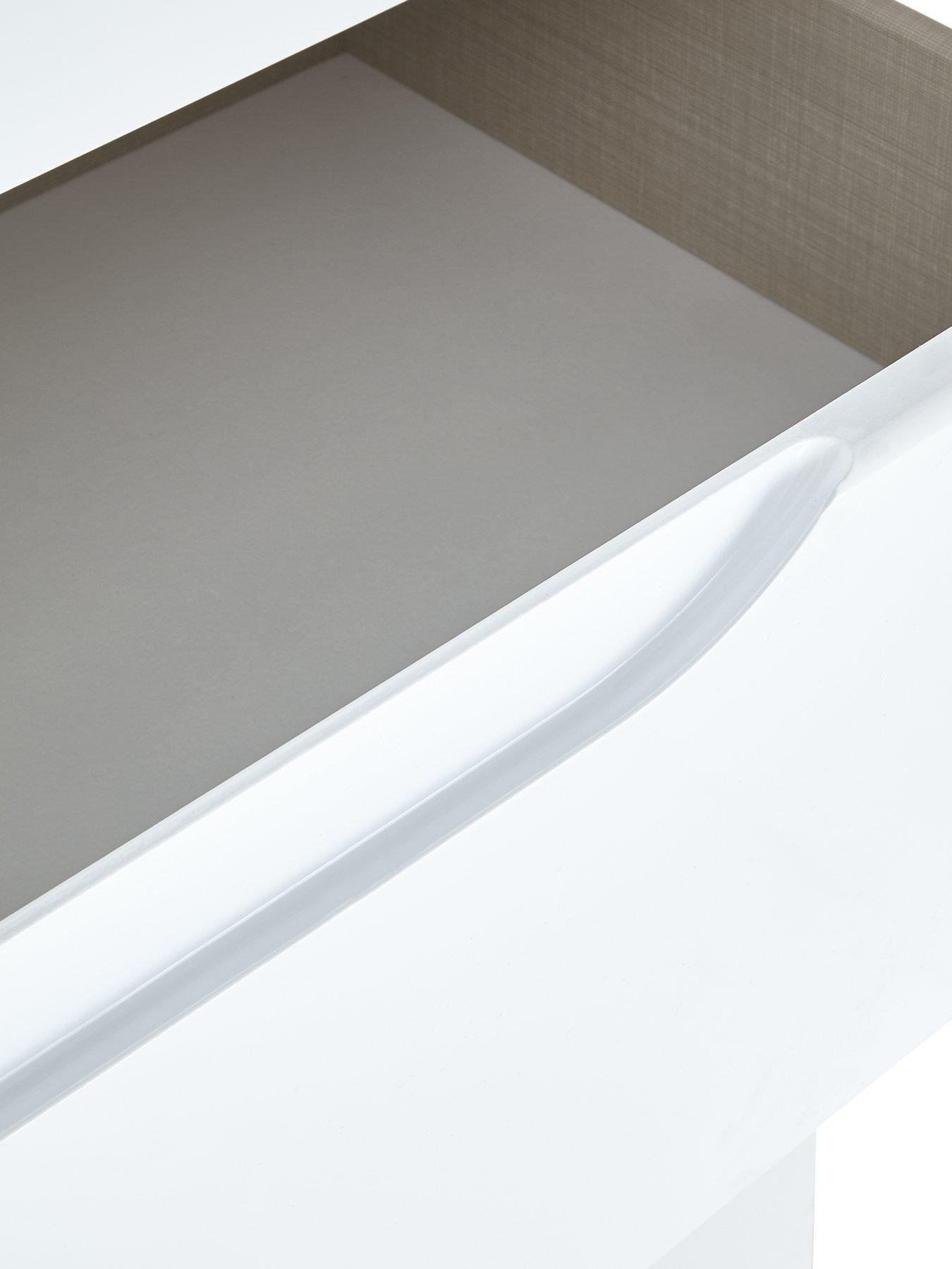 Image 4 of 5 of One Call Monaco&nbsp;Ready Assembled High Gloss 3 Drawer Bedside -&nbsp;Express Delivery available