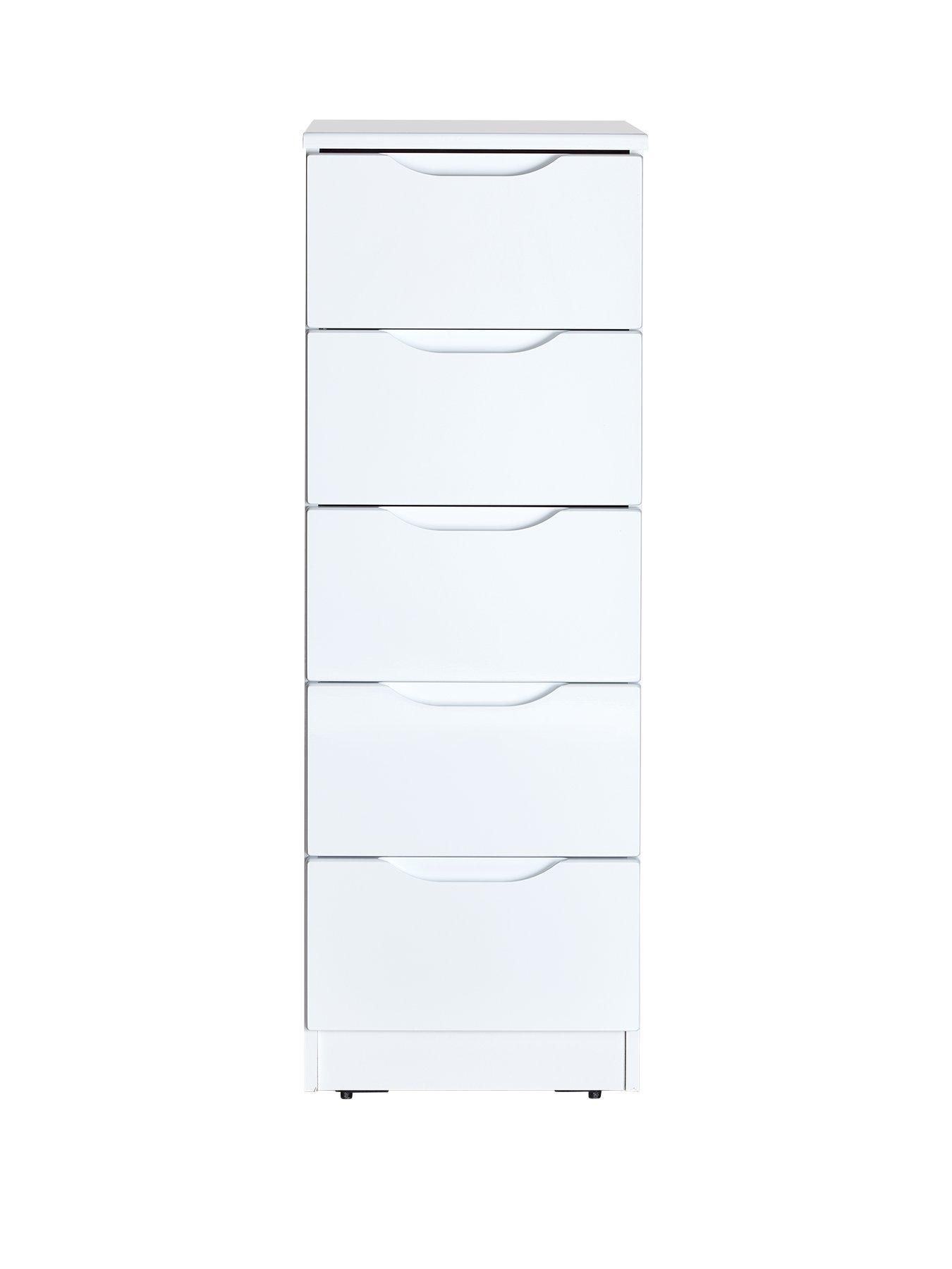 white tallboy drawers